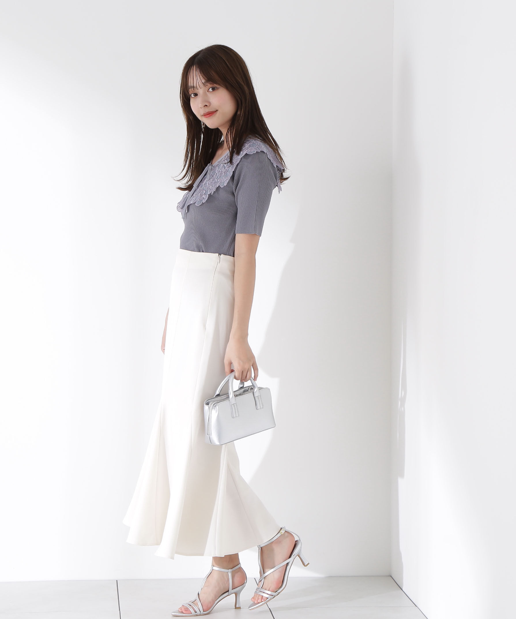 PROPORTION BODY DRESSING「ケープ風レース付きニット」|ニット・セーター|