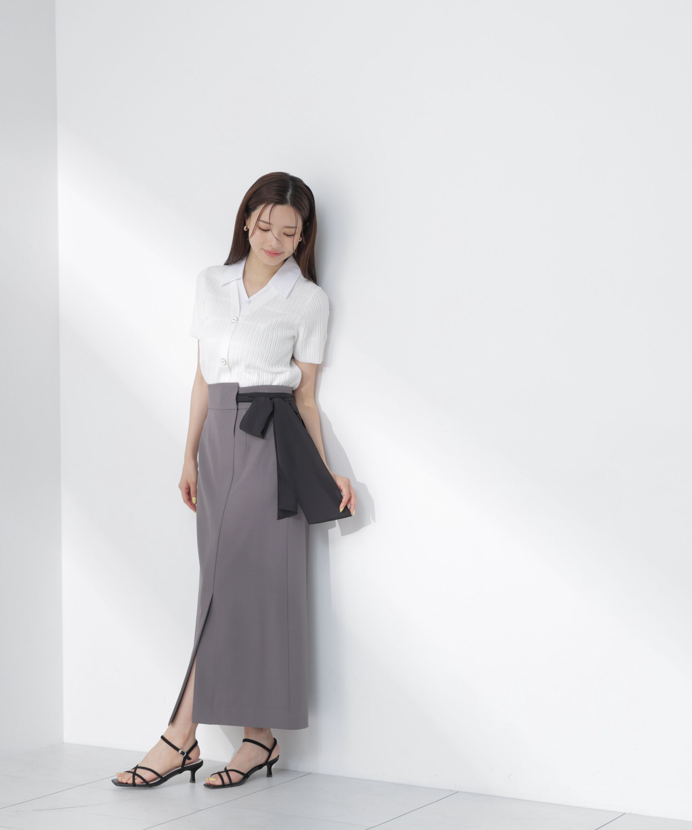 PROPORTION BODY DRESSING「サイドリボンナロースカート」|スカート|