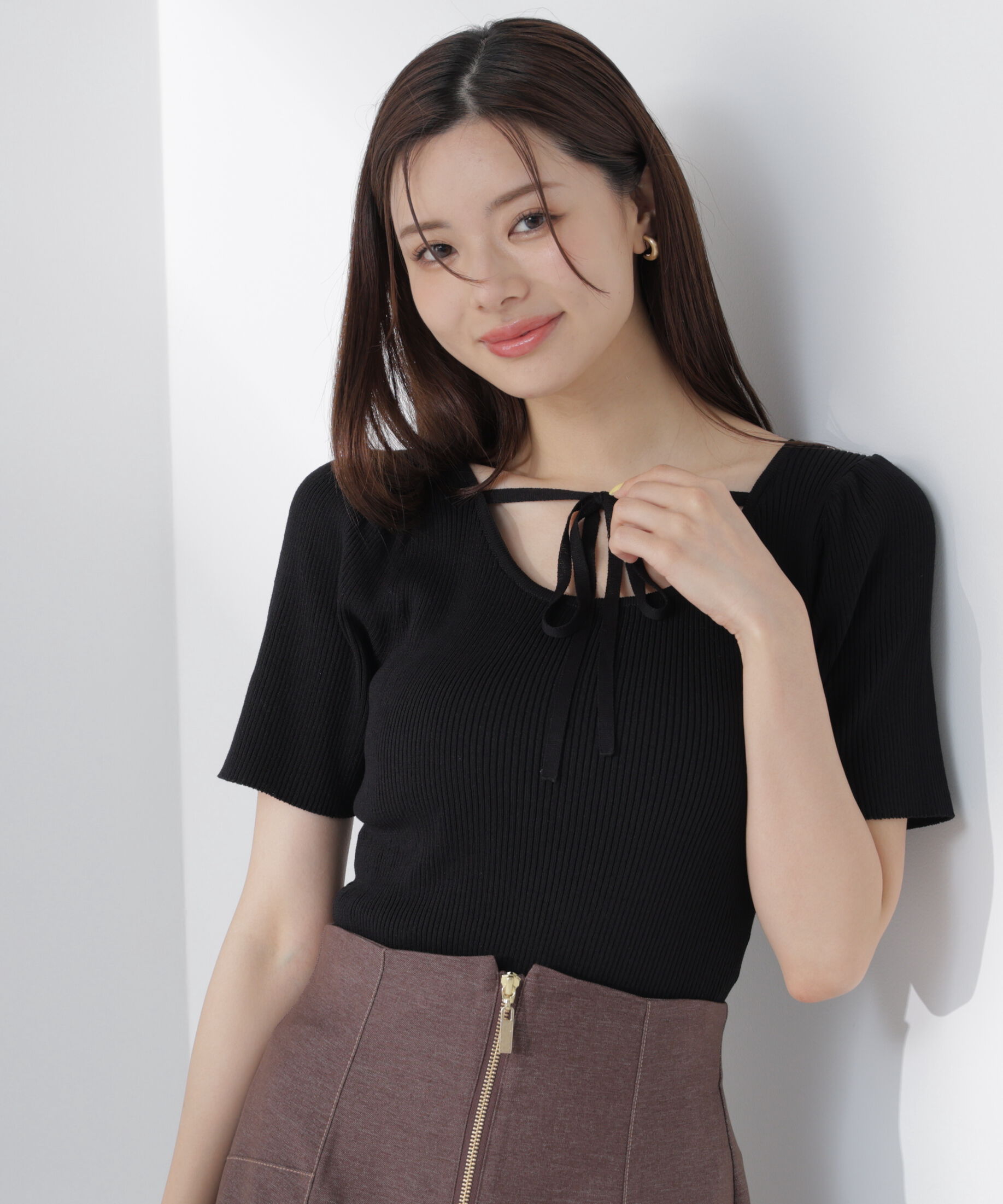PROPORTION BODY DRESSING「前後2wayストラップラウンドリブニット」|ニット・セーター|