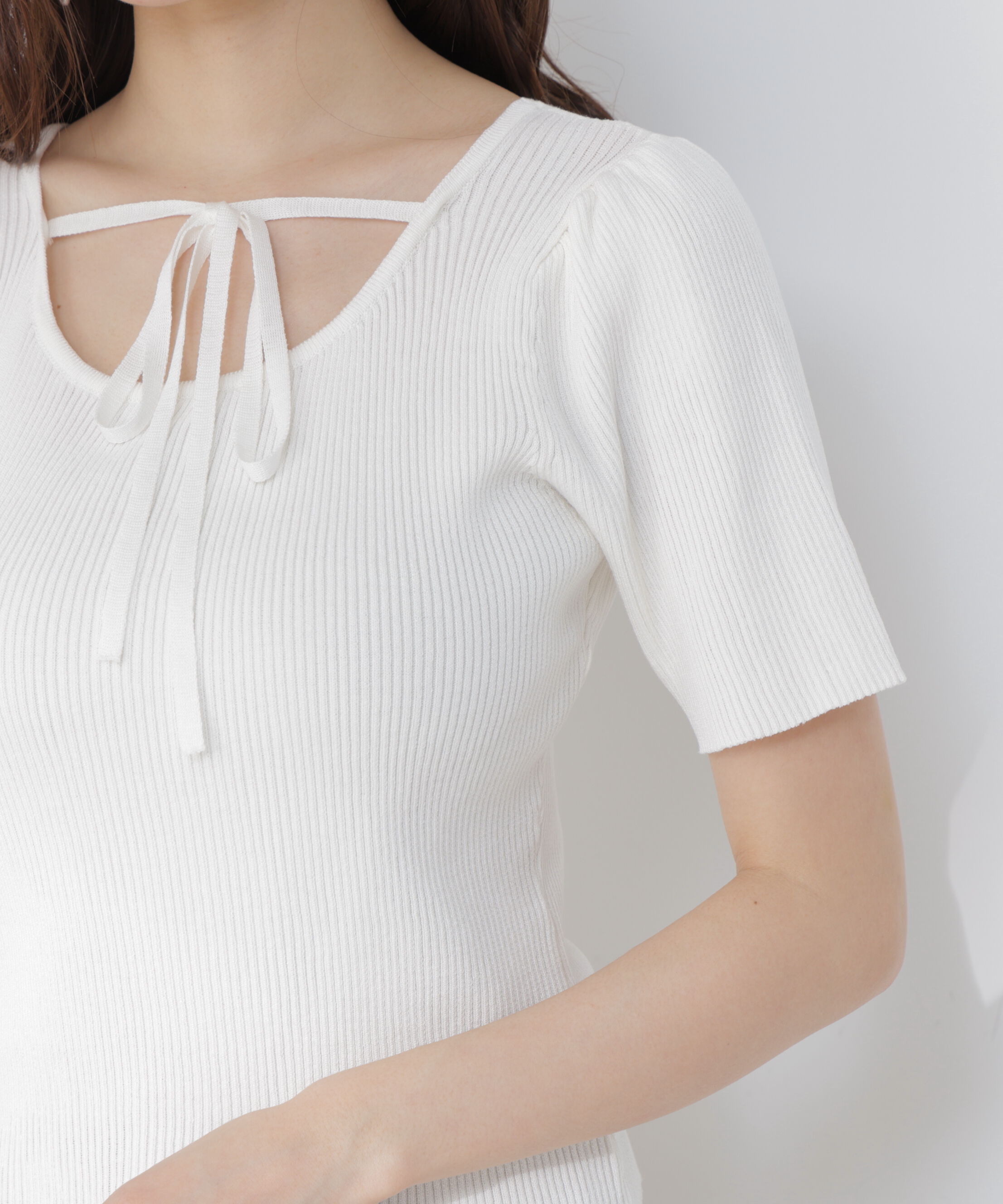 PROPORTION BODY DRESSING「前後2wayストラップラウンドリブニット」|ニット・セーター|