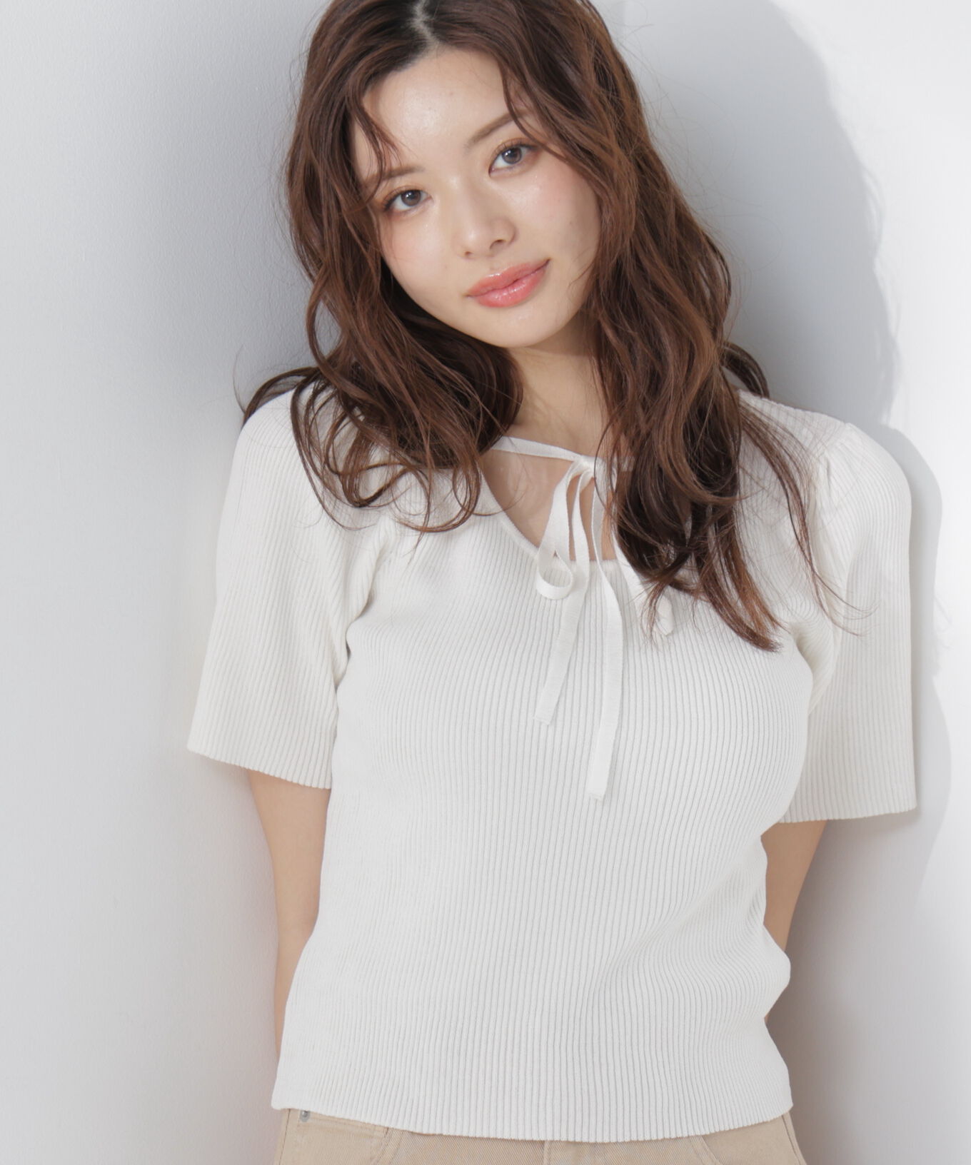 PROPORTION BODY DRESSING「前後2wayストラップラウンドリブニット」|ニット・セーター|