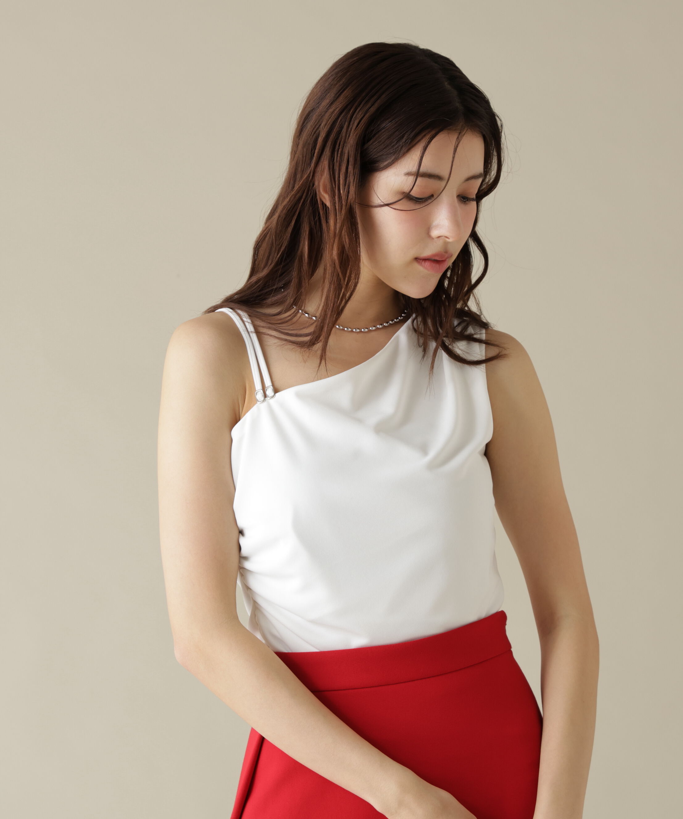  「ワンショルダーストラップカットソートップ」|Tシャツ・カットソー|