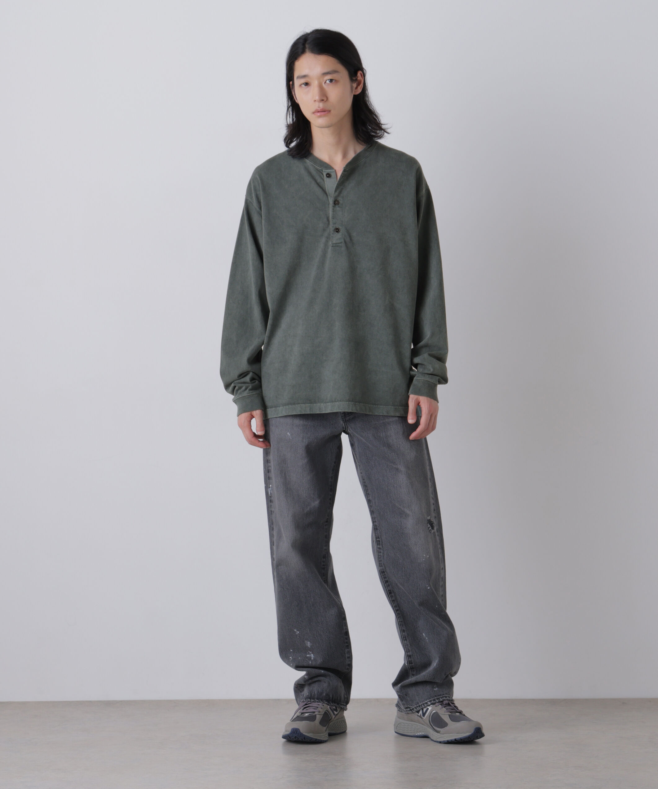 YLEVE 「YLEVE / PIGMENT DYED COTTON HENRY NECK LONG-SLEEVE T」|Tシャツ・カットソー|