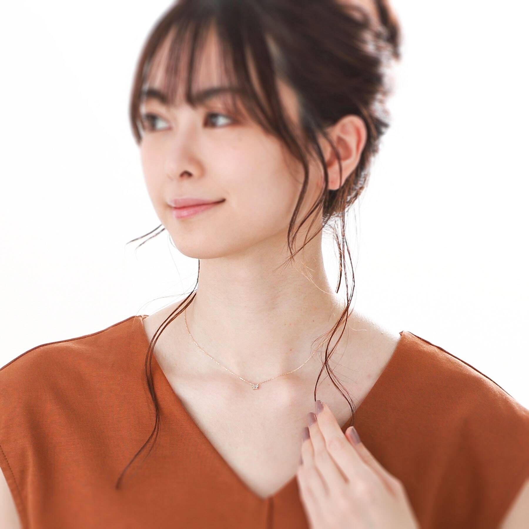 COCOSHNIK「K18ダイヤモンド バゲットカットコンビネーション ネックレス」|ネックレス|
