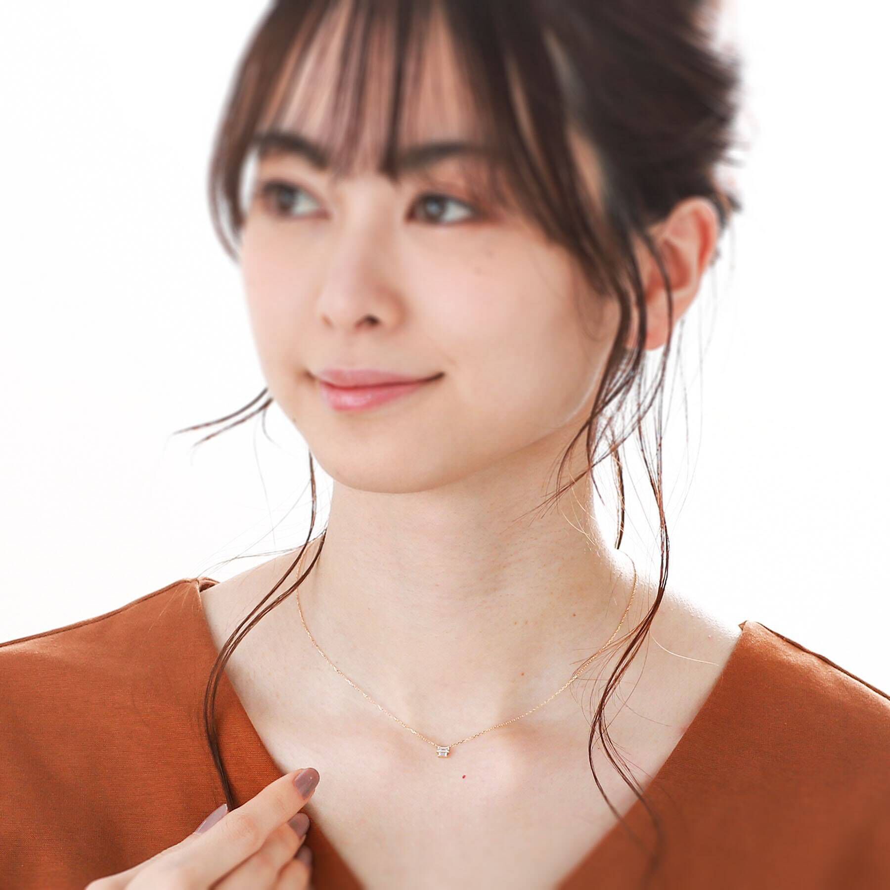COCOSHNIK「K18ダイヤモンド バゲットカットコンビネーション ネックレス」|ネックレス|