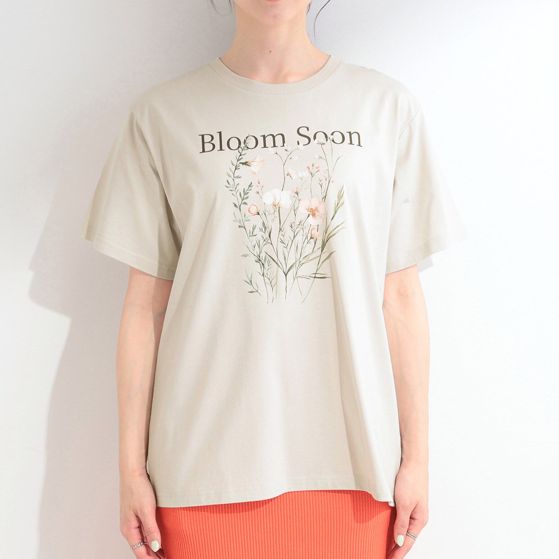 SHOO･LA･RUE「【ひんやり/洗濯機可/S-LL】夏に快適サラサラ感 大人のひんやりプリントTシャツ」|Tシャツ・カットソー|