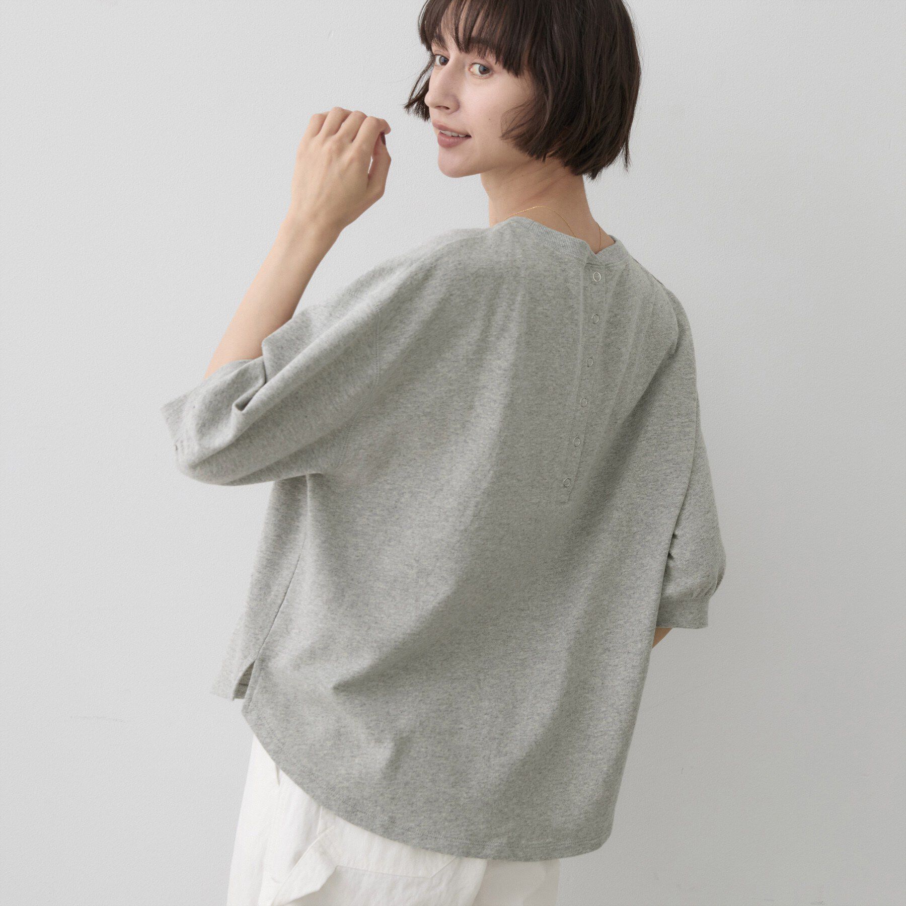 Dessin「バックヘンリーカットソー5分袖」|Tシャツ・カットソー|