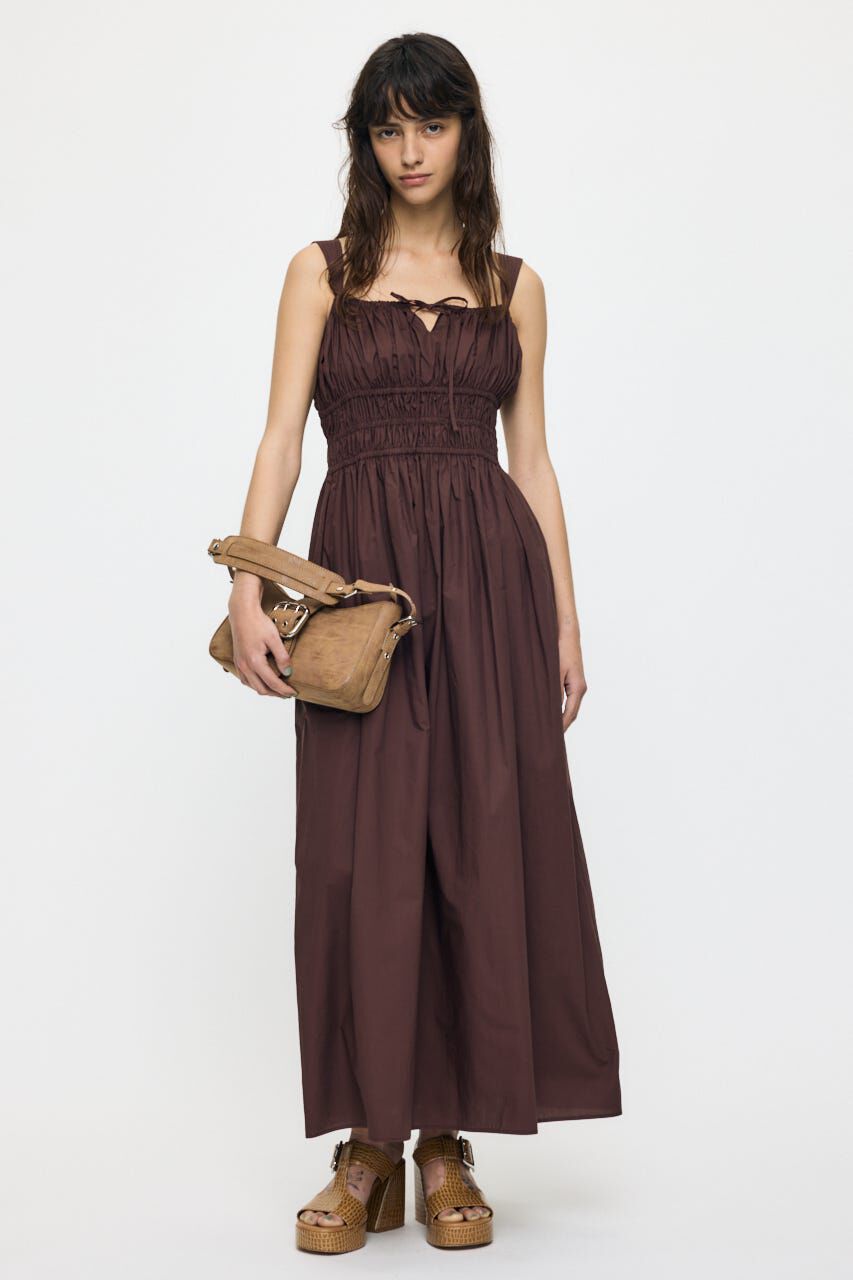 MOUSSY「COTTON GATHER CAMI ドレス」|ワンピース|BRN