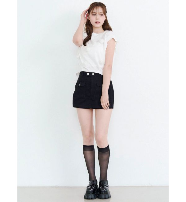 CALNAMUR「3Dローズトップス」|Tシャツ・カットソー|