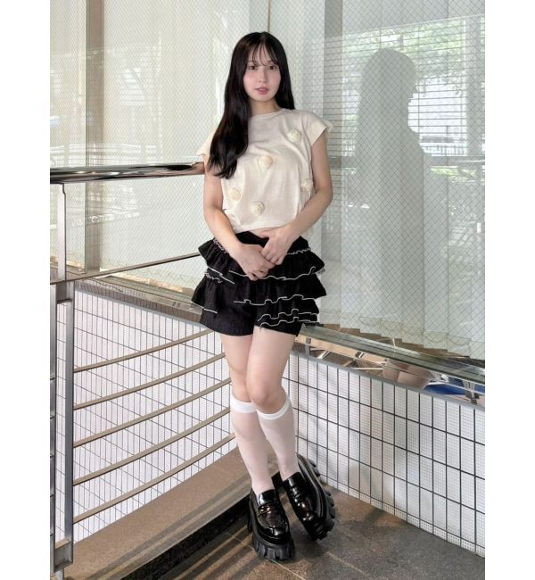 CALNAMUR「3Dローズトップス」|Tシャツ・カットソー|