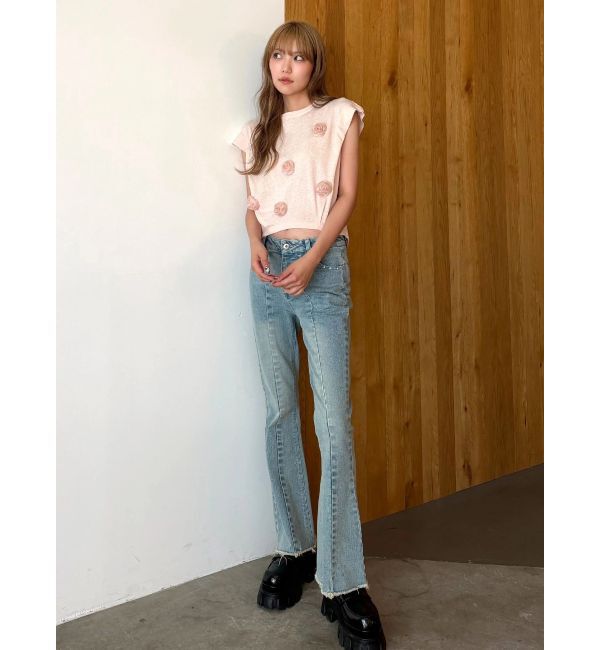 CALNAMUR「3Dローズトップス」|Tシャツ・カットソー|