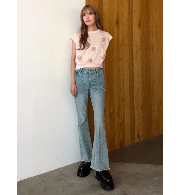 CALNAMUR「3Dローズトップス」|Tシャツ・カットソー|