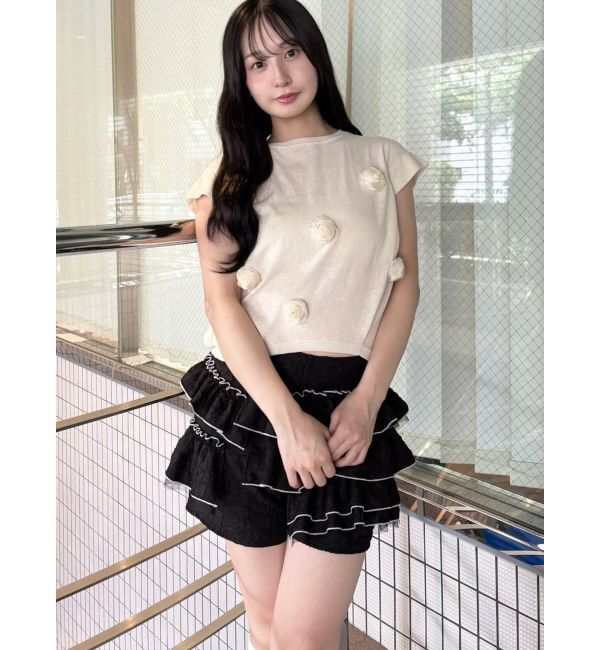 CALNAMUR「3Dローズトップス」|Tシャツ・カットソー|