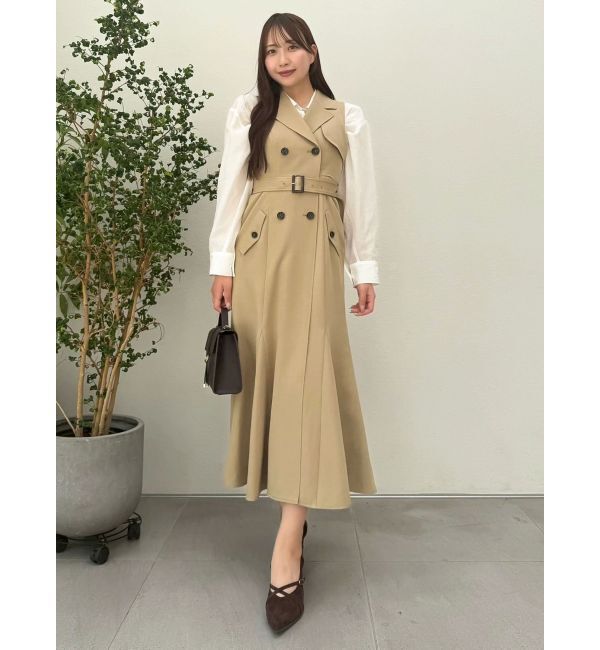 dazzlin「【WEB限定カラーあり】トレンチディティールジレワンピース」|ワンピース|