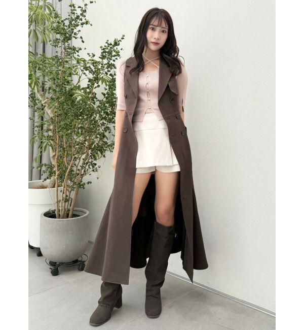 dazzlin「【WEB限定カラーあり】トレンチディティールジレワンピース」|ワンピース|