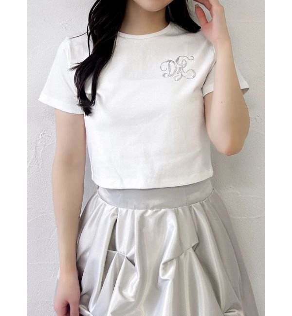 dazzlin「【UV】ラインストーンモチーフコンパクトTシャツ」|Tシャツ・カットソー|
