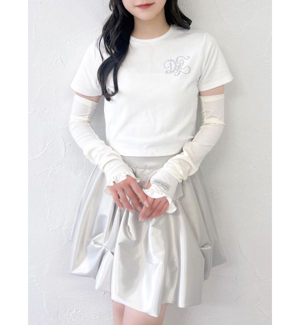 dazzlin「【UV】ラインストーンモチーフコンパクトTシャツ」|Tシャツ・カットソー|