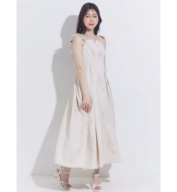 MERCURYDUO「リネンライクショルダーリボンキャミワンピース」|ワンピース|アイボリー