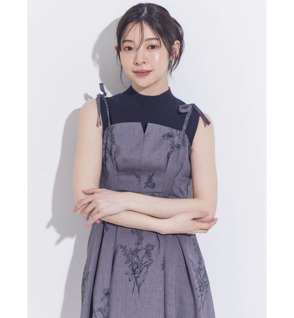 MERCURYDUO「リネンライクショルダーリボンキャミワンピース」|ワンピース|
