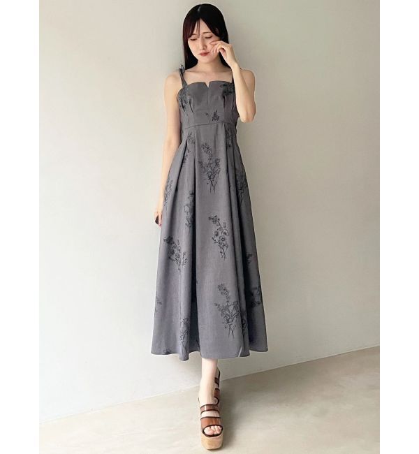 MERCURYDUO「リネンライクショルダーリボンキャミワンピース」|ワンピース|
