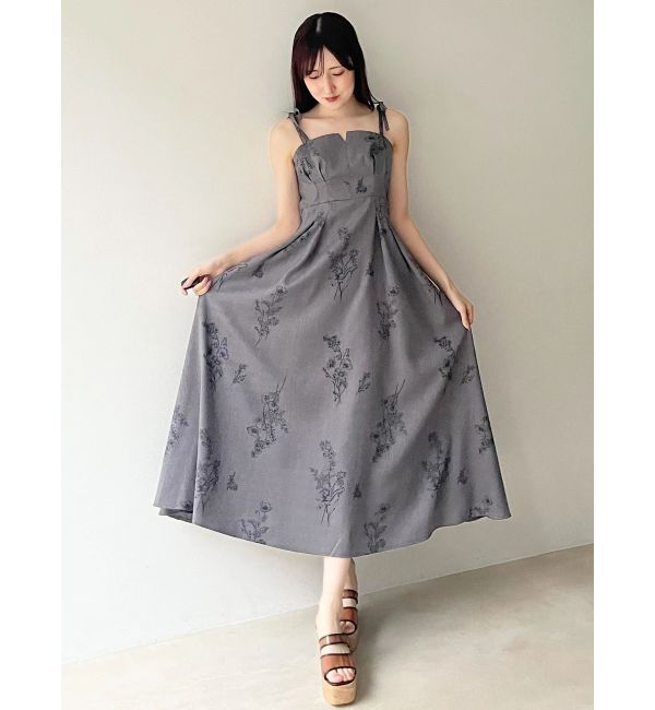 MERCURYDUO「リネンライクショルダーリボンキャミワンピース」|ワンピース|