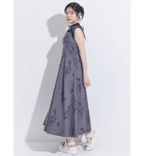MERCURYDUO「リネンライクショルダーリボンキャミワンピース」|ワンピース|