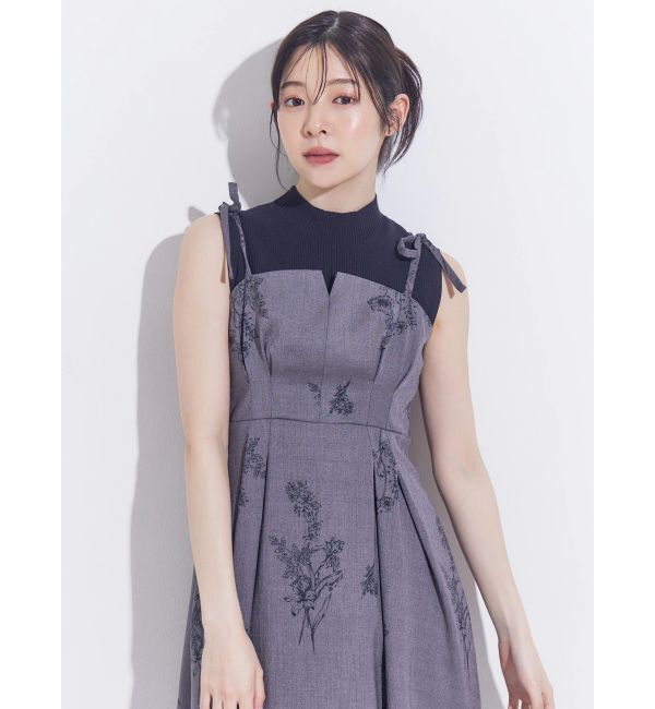 MERCURYDUO「リネンライクショルダーリボンキャミワンピース」|ワンピース|