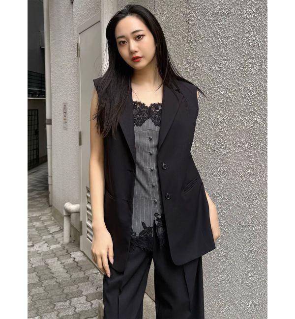 MURUA「サイドオープントテーラードジレ【セットアップ着用可】【接触冷感】」|ベスト・ジレ|