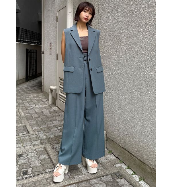 MURUA「サイドオープントテーラードジレ【セットアップ着用可】【接触冷感】」|ベスト・ジレ|