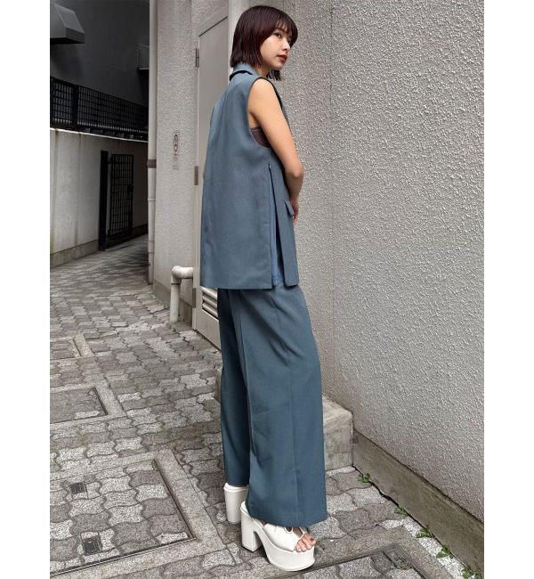 MURUA「サイドオープントテーラードジレ【セットアップ着用可】【接触冷感】」|ベスト・ジレ|