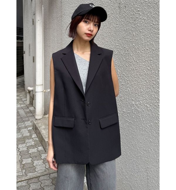 MURUA「サイドオープントテーラードジレ【セットアップ着用可】【接触冷感】」|ベスト・ジレ|