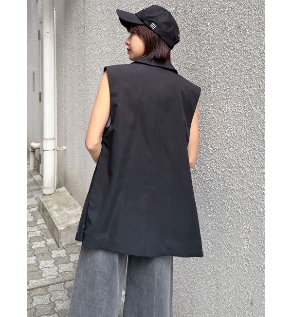 MURUA「サイドオープントテーラードジレ【セットアップ着用可】【接触冷感】」|ベスト・ジレ|