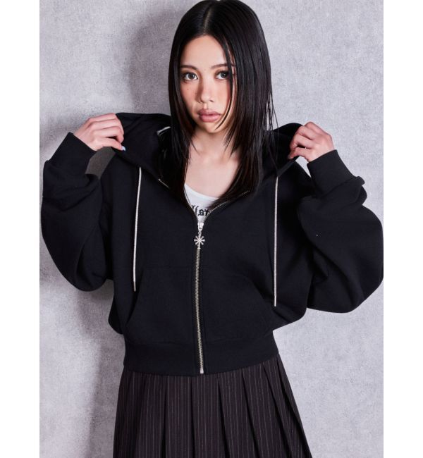 GYDA「bijou string ZIP UPスウェットパーカー」|パーカー|