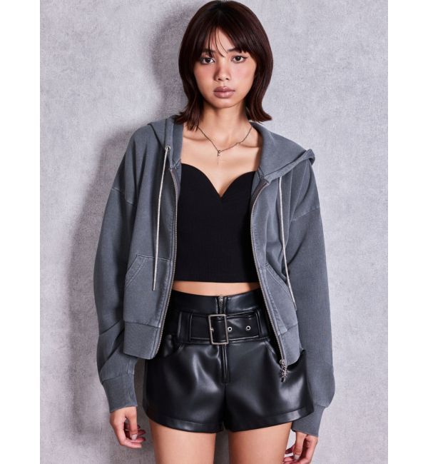 GYDA「bijou string ZIP UPスウェットパーカー」|パーカー|