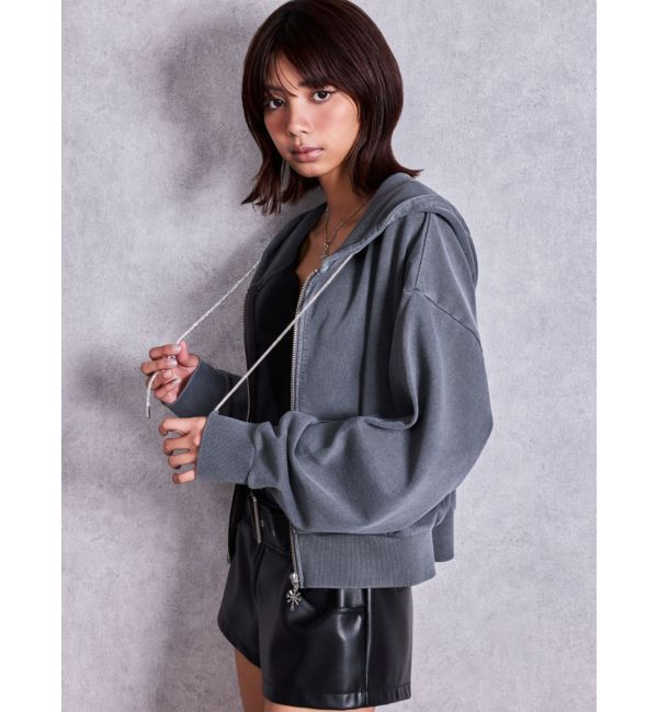 GYDA「bijou string ZIP UPスウェットパーカー」|パーカー|