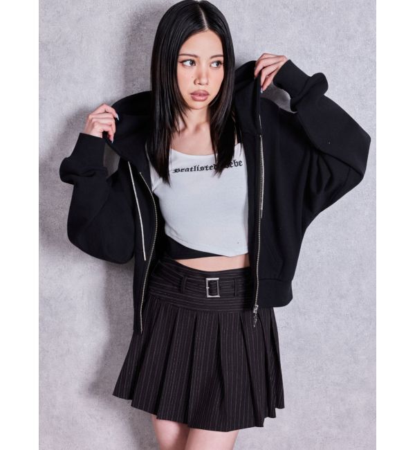 GYDA「bijou string ZIP UPスウェットパーカー」|パーカー|