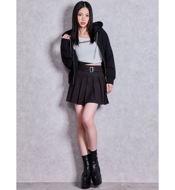 GYDA「bijou string ZIP UPスウェットパーカー」|パーカー|