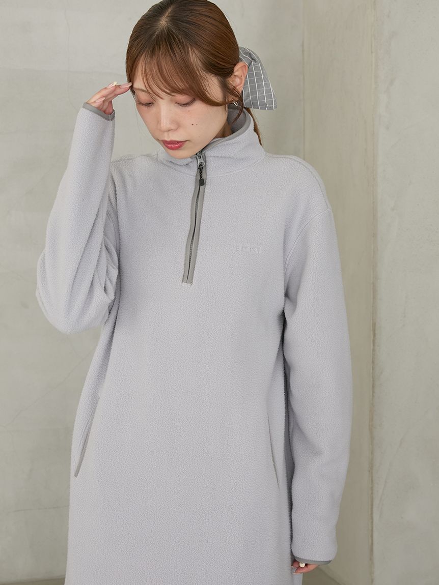 emmi atelier「【セットアイテム】eco ストール付きフリースワンピース」|ワンピース|