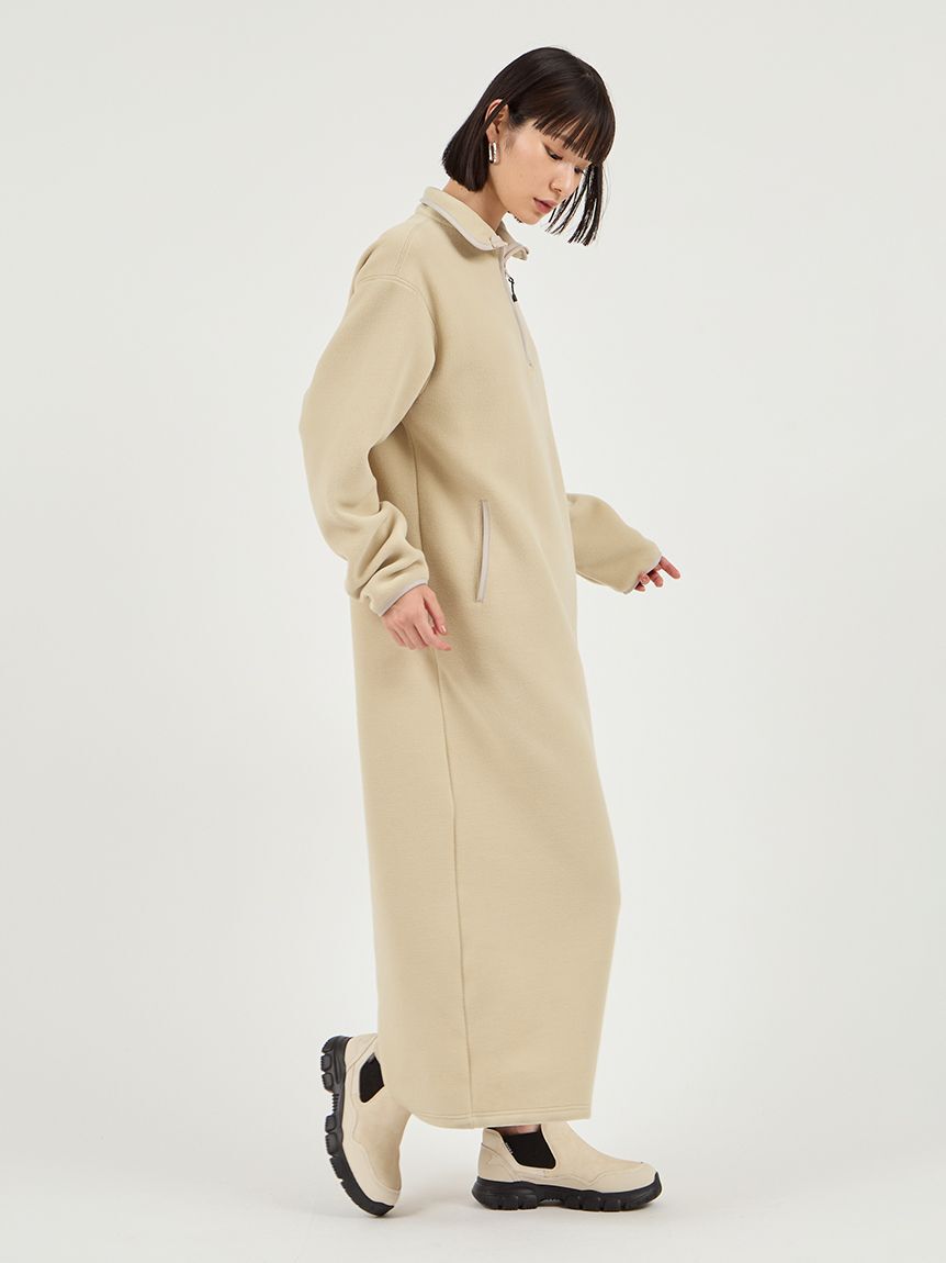 emmi atelier「【セットアイテム】eco ストール付きフリースワンピース」|ワンピース|