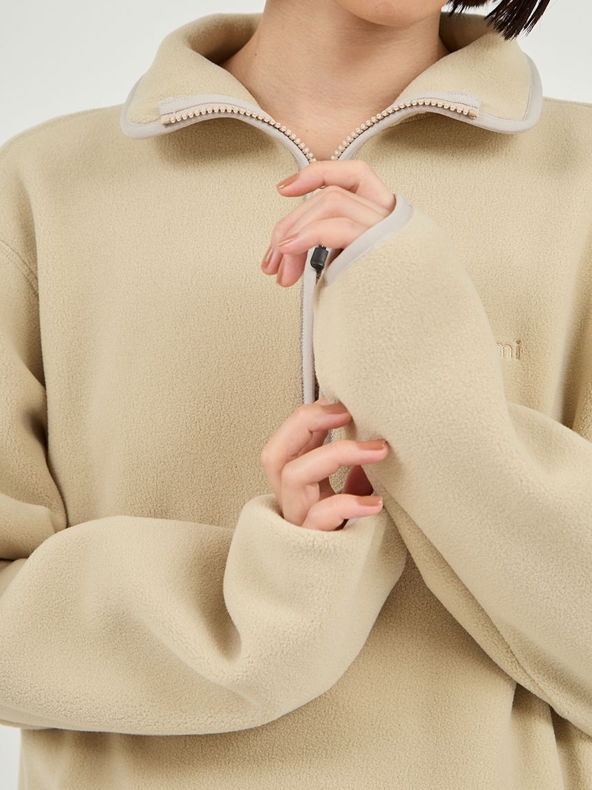 emmi atelier「【セットアイテム】eco ストール付きフリースワンピース」|ワンピース|