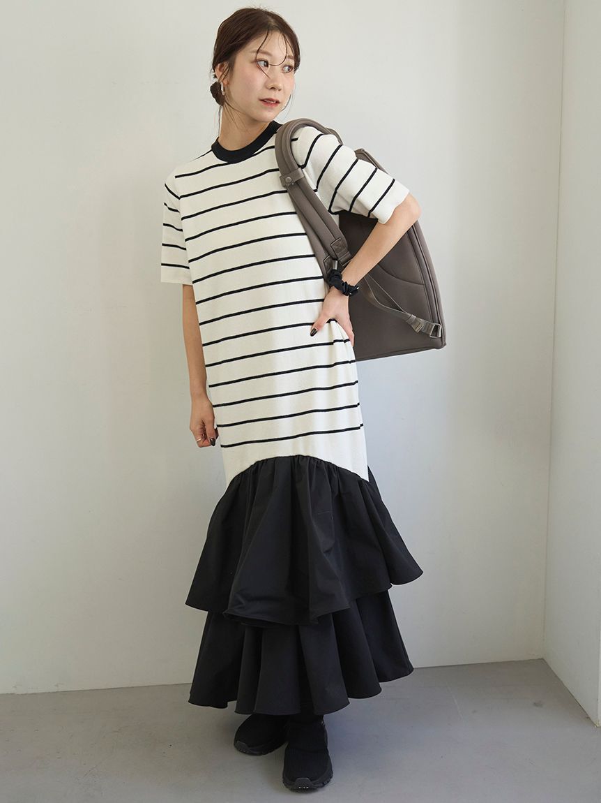 emmi atelier「ニットドッキングワンピース」|ワンピース|
