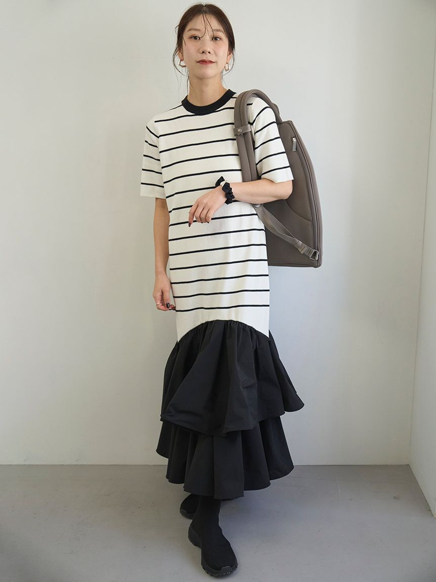 emmi atelier「ニットドッキングワンピース」|ワンピース|