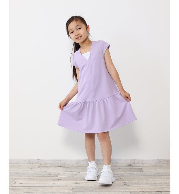 ikka kids「鹿の子フェイクワンピース（120~160cm）」|スカート|Ltパープル