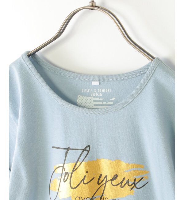 ikka kids「【親子おそろい】裾レイヤードロールアップロゴTシャツ（120~160cm）」|Tシャツ・カットソー|