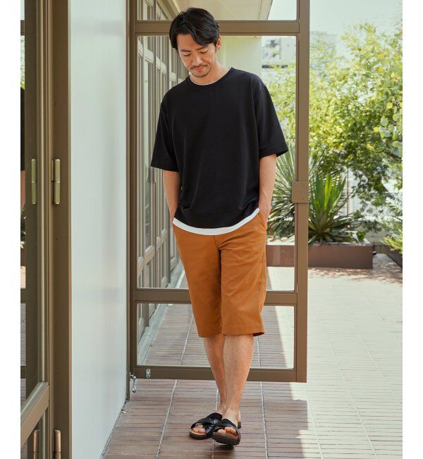 ikka「冷感DRYリップル5分袖Tシャツ」|Tシャツ・カットソー|
