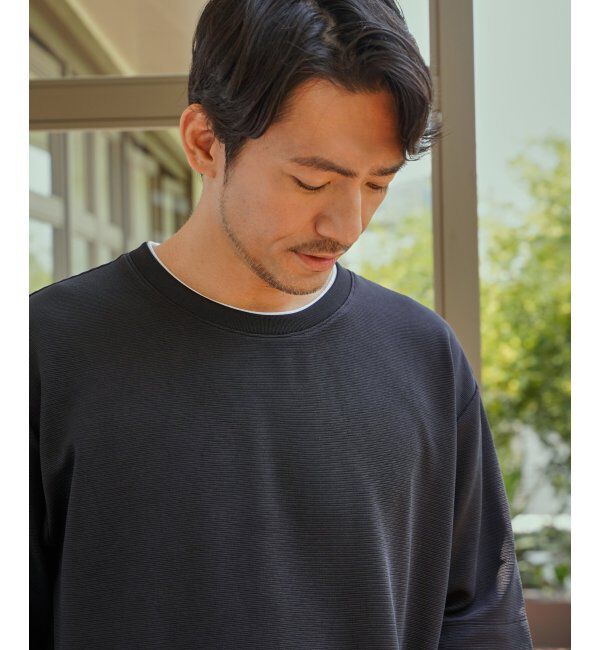 ikka「冷感DRYリップル5分袖Tシャツ」|Tシャツ・カットソー|