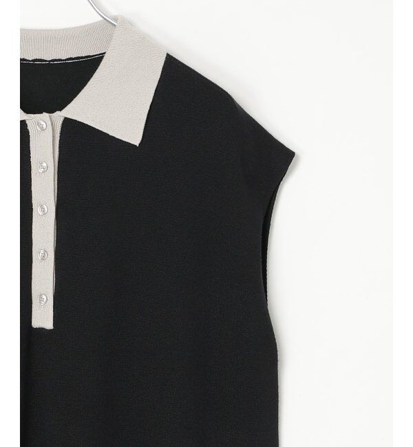 VENCE share style「襟配色フレンチノースリーブワンピース」|ワンピース|