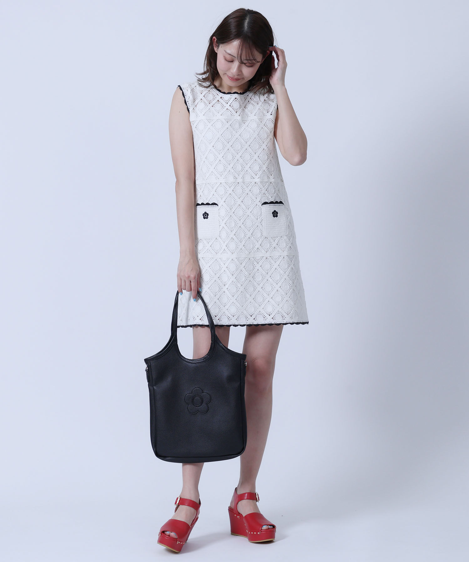 MARY QUANT「デイジーパッチシュリンク トート」|トートバッグ|