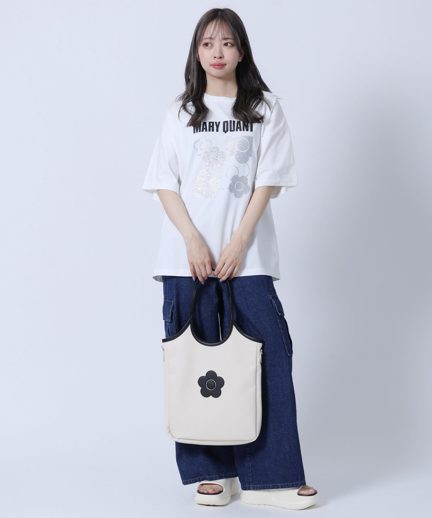MARY QUANT「デイジーパッチシュリンク トート」|トートバッグ|