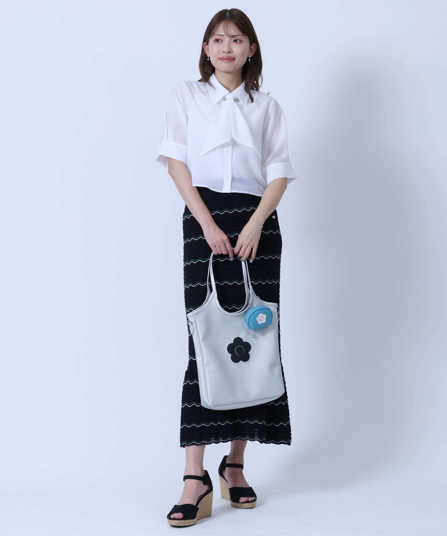 MARY QUANT「デイジーパッチシュリンク トート」|トートバッグ|